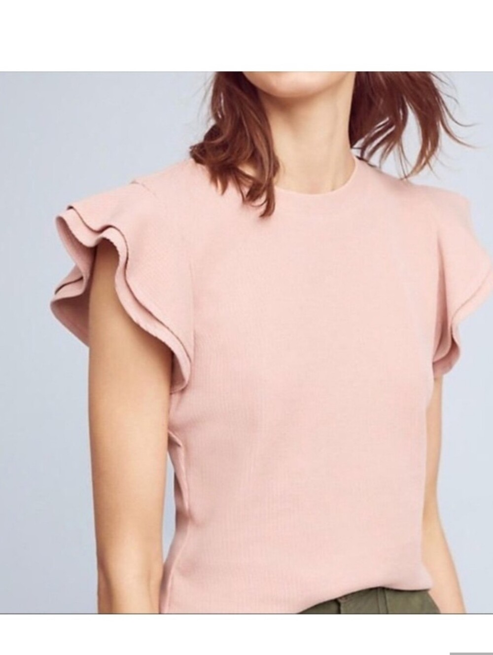 Anthropologie Ruffle Sleeve Top